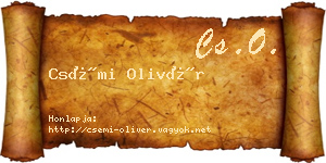 Csémi Olivér névjegykártya