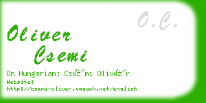oliver csemi business card